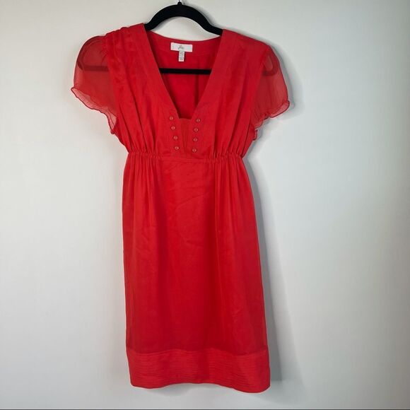 Joie red silk babydoll‎ dress size XS y2k valentine - Picture 1 of 4